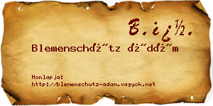 Blemenschütz Ádám névjegykártya